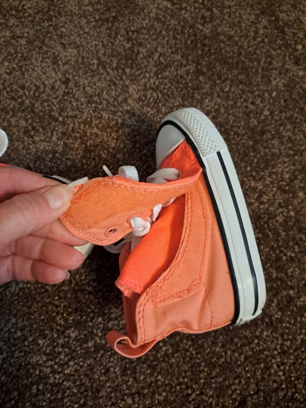 Converse Chuck Taylor All Star high-top toddler sneakers ,bright coral-orange - Picture 6 of 8